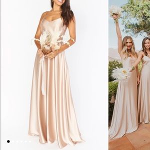 NWT Faith Maxi Dress Champagne Luxe Satin